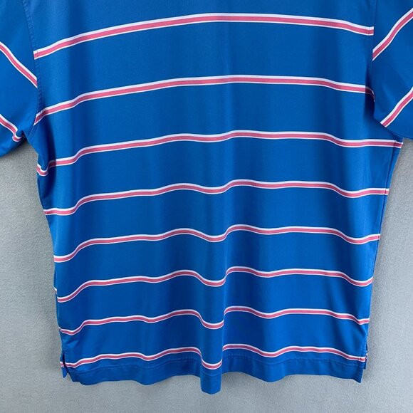 Footjoy Golf Polo Shirt Mens Extra Large Blue White Pink Striped‎ Saddlebrook - Picture 6 of 13